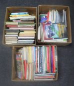 Three boxes of books relating to trains and railways