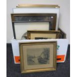 A box of sixteen continental school pictures - oils,