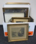 A box of sixteen continental school pictures - oils,
