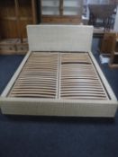 A wicker 5' bed frame
