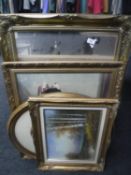 An ornate gilt framed mirror,