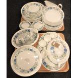 Two trays of fifty-five pieces of Wedgwood Clementine tea and dinner ware