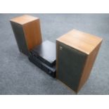 A pair of teak cased Wharfedale Super Linton W30D speakers,
