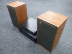 A pair of teak cased Wharfedale Super Linton W30D speakers,
