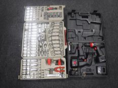 A cased Woolworths Workshop power tool set and a Crescent cased tool set