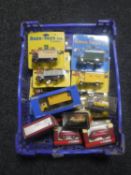 A crate of collection of OO gauge model including Corgi and Base Toys