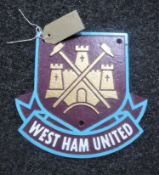 A cast metal plaque "West Ham"