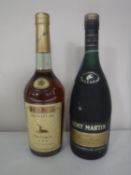 Two bottles - Remy Martin Fine champagne cognac 68cl and Hine Signature Fine cognac 68cl.