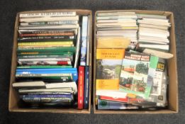 Two boxes of books relating to trains and railways