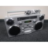 A GPO Brooklyn Ghetto Blaster portable boom box CD player with DAB and Bluetooth