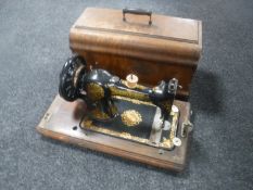 A vintage Jones hand sewing machine