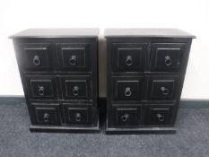 A pair of contemporary six drawer media chests