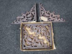 Four cast metal wall brackets