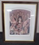 A framed Steven Doig Freddy Mercury Limited Edition framed print entitled "The show must go on"