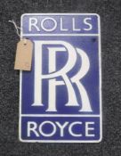 A cast metal plaque "Rolls Royce" CONDITION REPORT: 18cm by 29cm.