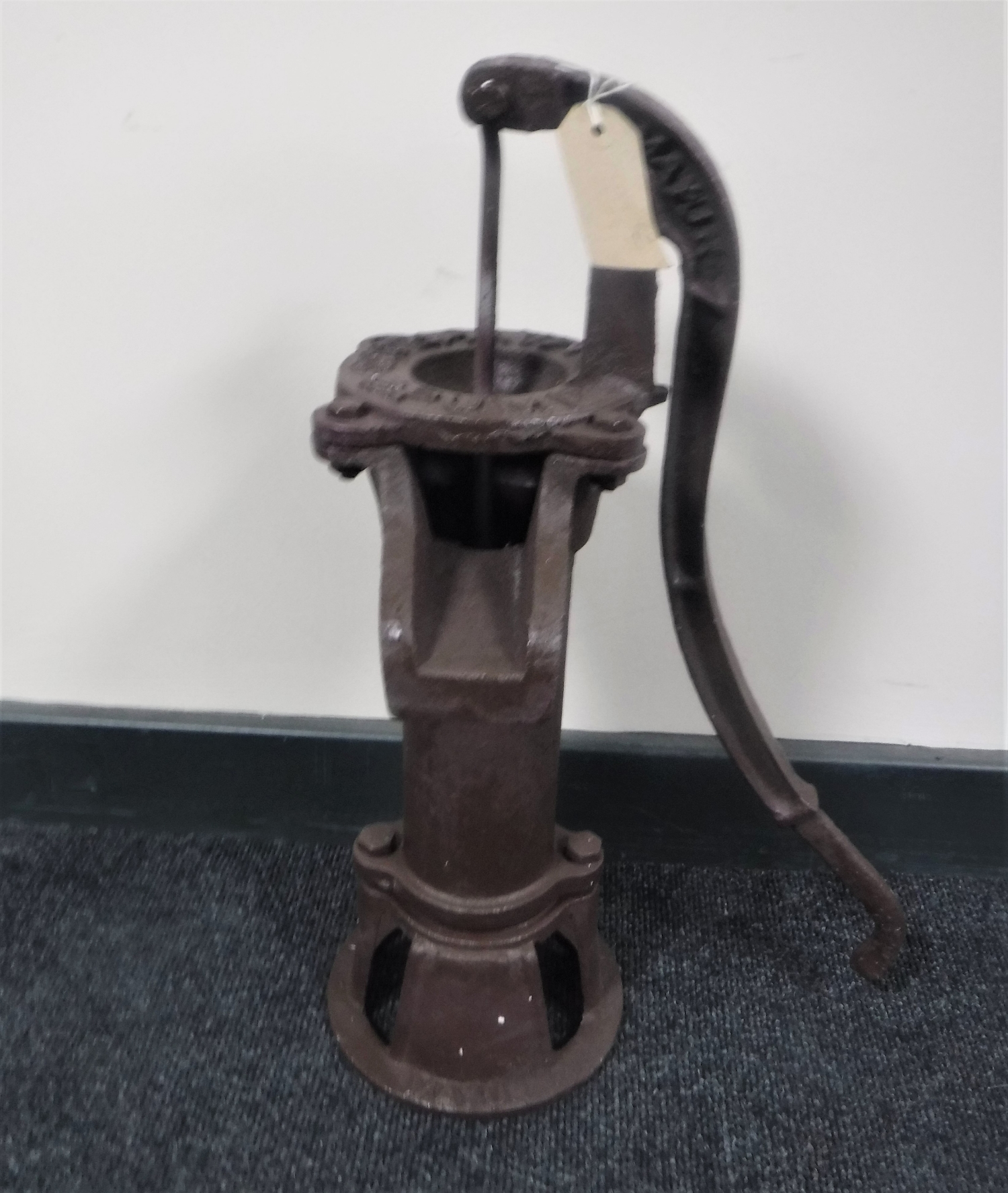 A cast metal water pump