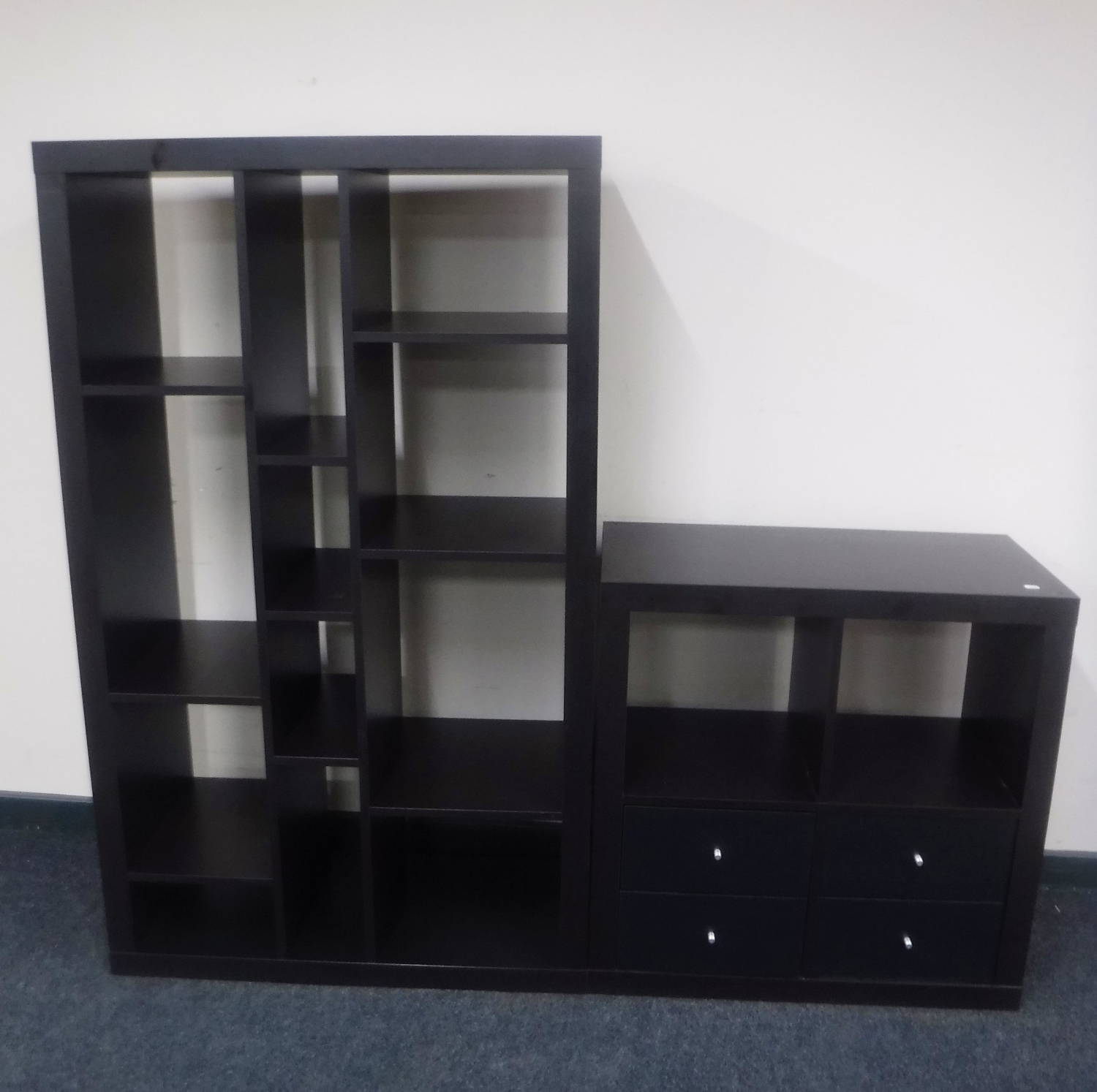 Two sets of Ikea shelves