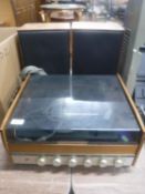 A mid 20th century Ferguson Solid State record player with speakers