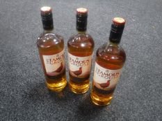 Three 1 litre bottles of Famous Grouse Blended Scotch Whisky