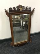 An antique mahogany Chippendale style wall mirror