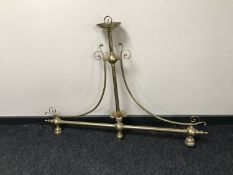 A brass snooker table light frame