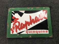 A 20th century French enamelled sign "St Raphael Quinquina"