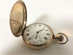 An early 20th century gold plated Dennison full hunter pocket watch