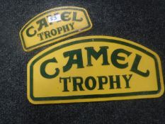Two cast iron plaques "Camel Trophy"