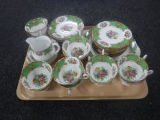 A tray containing a forty-piece Shelley tea service,