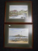 A pair of framed Peter Endean prints - St Mary's Island and Seaton Sluice