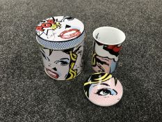 Sixty assorted Paul Cardew pop art and Shanghai coffee mug gift sets (in five boxes)