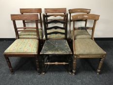 Three Victorian mahogany dining chairs,