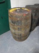 A vintage oak coopered barrel