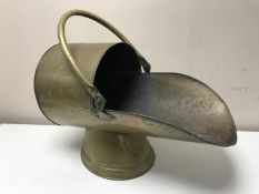 A Victorian brass coal receiver