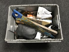 A box of large quantity of hand tools, staple guns,