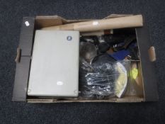 A box containing cased Leitz projector, Ion film II SD slide scanner,