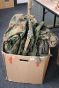 Five army rucksacks
