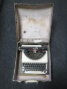A vintage typewriter in case