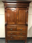 A Victorian mahogany press fitted four drawers,