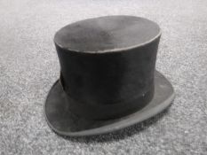 A silk top hat by Lincoln Bennett & Co.