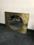 A brass framed Art Nouveau mirror