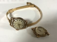 A lady's 9ct gold BWC wristwatch and a 9ct gold Murdel wristwatch (2)