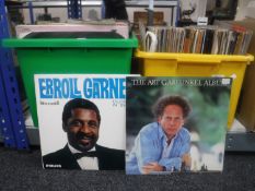Two boxes containing LP's including world music,
