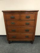 A late Victorian mahogany five drawer chest,