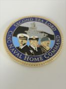 A Royal Navy Challenge Coin presented by Vice Admiral Montgomery