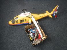 A vintage Morley Augusta remote control petrol helicopter,