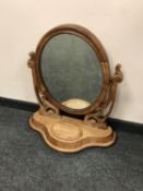 A Victorian satin walnut dressing table mirror,