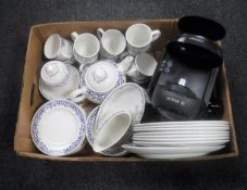 A box of Bosch Tassimo coffee machine and Boots Avignon tea and dinner service