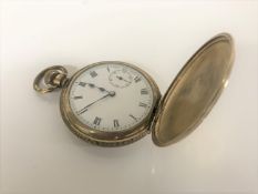 An early 20th century Elgin gold plated full hunter pocket watch