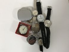 A tub containing gents wristwatches,